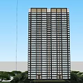 Modern High Rise Building Exterior Design With Glass Windows And Surrounding Green Trees