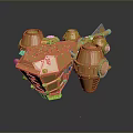 Golden Sci Fi Mechanical 3D Model With Intricate Details Metallic Finish And Multiple Cylindrical Components