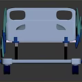 Blue And Green Hospital Bed With Side Rails And Mobile Wheels For Medical Use