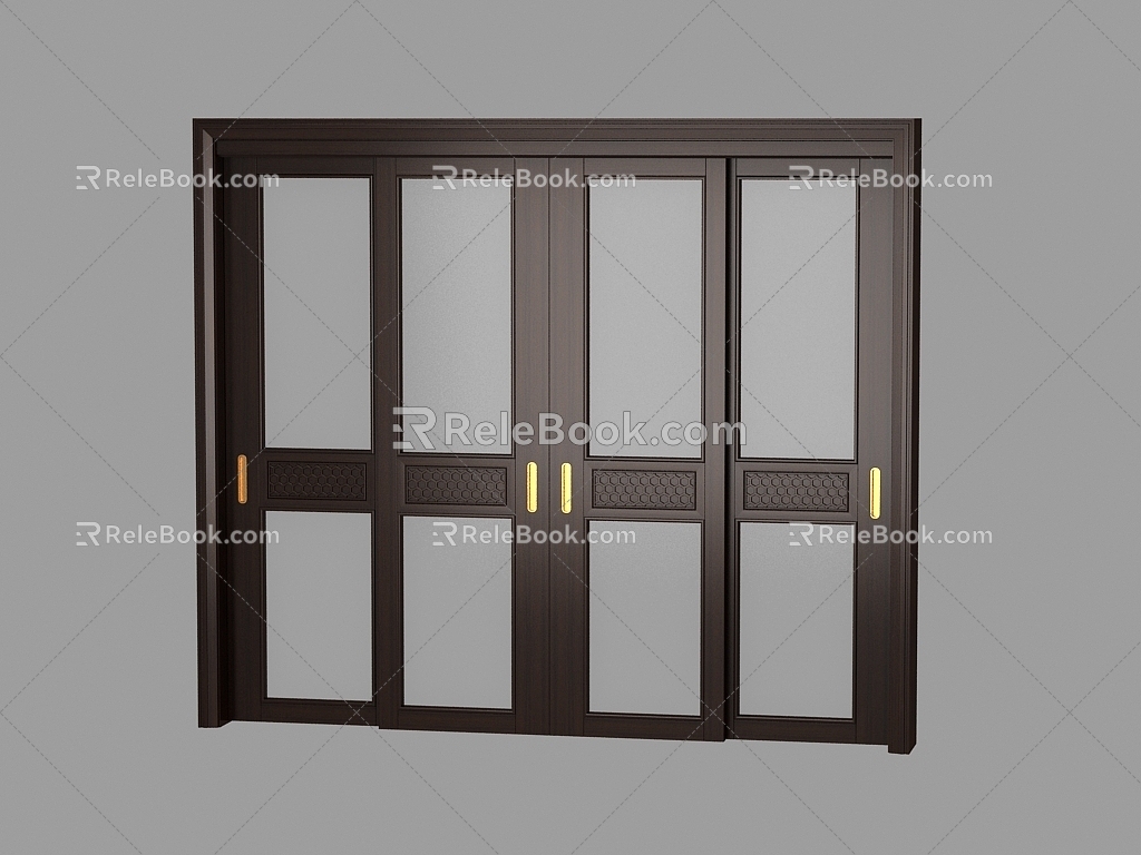 New Chinese Style Door Luxury Door 3d model