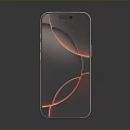 Modern Smartphone With Red And Orange Abstract Screen Pattern And Black Frame