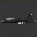 Gray Military Fighter Jet Weapon 3D Model Showcasing Detailed Design And Side View