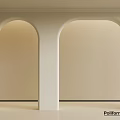 Minimalist Interior With Arched Doorways And Light Colored Walls Design