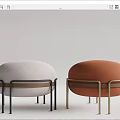 Light Luxury Sofa Stool Sofa Stool Bed End Stool 3d model