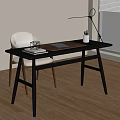 Modern Desk and Chair Desk and Chair Combination Table Lamp Computer Ornaments 3d model
