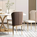 Elegant Modern Dining Room Interior With Hanging Lights Circular Mirror Wine Cabinets And Dining Table 3d model