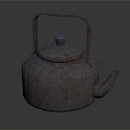 Rustic Red And Gray Teapot Featuring Rough Texture Handle Spout And Lid Design 3d model