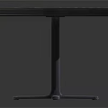 Modern Table With Pink Background Blue Wave Patterns And Black Legs Design