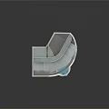 Playful Cartoon Modern Building Scene With Curved Roof Swimming Pool And Terrace