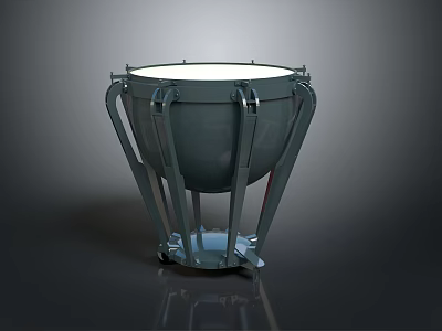 Modern Drum Shaped Furniture With Metal Frame And Round Top Surface 3d model