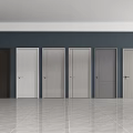 Various Color Hinged Doors with Different Designs in Modern Display Room 3d model