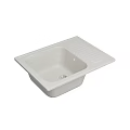 White Square Ceramic Washbasin With Integrated Drainer And Central Drain 3d model