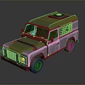 Off Road Vehicle Green And White Classic Style With Roof Rack And Window Grille