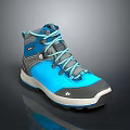 High Top Outdoor Shoes Blue and Gray with Light Blue Laces and Durable Sole