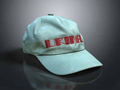 Light Blue Baseball Cap With Red LKING Lettering And Classic Casual Design 3d model