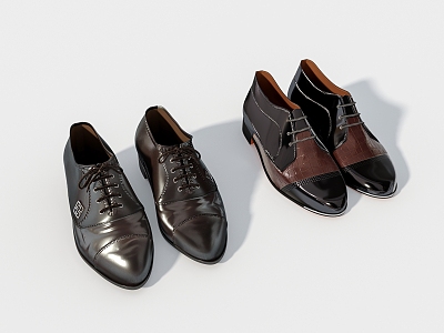Brand-name leather shoes 3d model