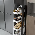 Narrow Kitchen Storage Shelf With Multi Layer For Spices And Food Containers
