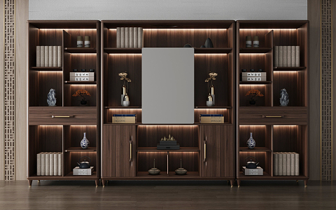 New Chinese Bookcase 3d model