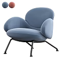 Modern Elegant Pink Accent Chair Upholstered With Curved Backrest And Armrests Black Metal Legs
