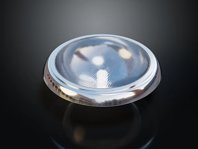 Glossy Transparent Round Object With Silver Edge And Reflective Surface 3d model