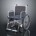 Modern Wheelchair With Gray Seat Metal Frame Large Wheels And Footrests