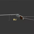 Silver Revolver With Wooden Grip And Bullets On Dark Reflective Surface