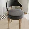Modern Single Accent Chair With Black Fabric Upholstery And Wooden Legs