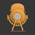 Golden And Red Industrial Mechanical Equipment With Transparent Tubes Support Legs And Base