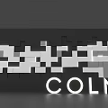 COLMO Modern Logo Design Featuring Geometric Patterns On Black Wall 3d model
