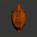 Game And Movie Character Orange Animal Shaped Figure With Curved Horns Black Eyes And Legs