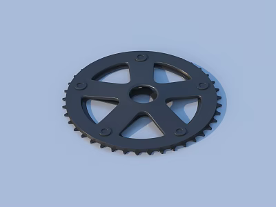 Metal Toothed Gear Mechanical Part With Central Hole And Fixed Holes 3d model