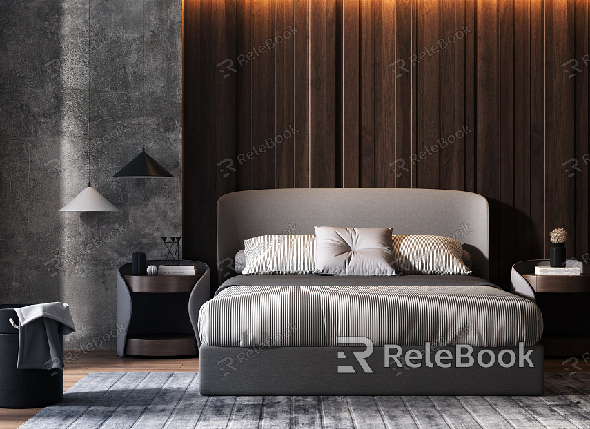 Modern background double bed model