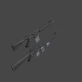 Two Modern Tactical Rifles With Detachable Magazines And Black Finish