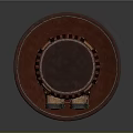 Steampunk Top Hat Design With Leather Striped Band Lacing And Binoculars
