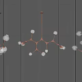 Modern Copper Branch Chandelier With Glass Globes And Stylish Design