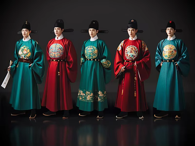2D Ancient costume figure Ming Dynasty official uniform Ming Dynasty scholar-official Ming Dynasty scholar ancient official uniform 3d model