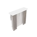 Beige Sheer Curtains For Grid Patterned Window With Soft Light Filtering In Bright Room