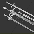 Vintage Medieval Swords Collection With Ornate Handles And Sharp Blades