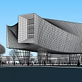 Stunning Modern Cultural Center Building With Glass Facade And Waterfront Reflection Design