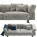 Fabric double sofa 3d model