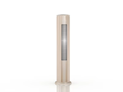 Beige Vertical Cylindrical Household Appliance With Modern Grille Design For Home Use 3d model