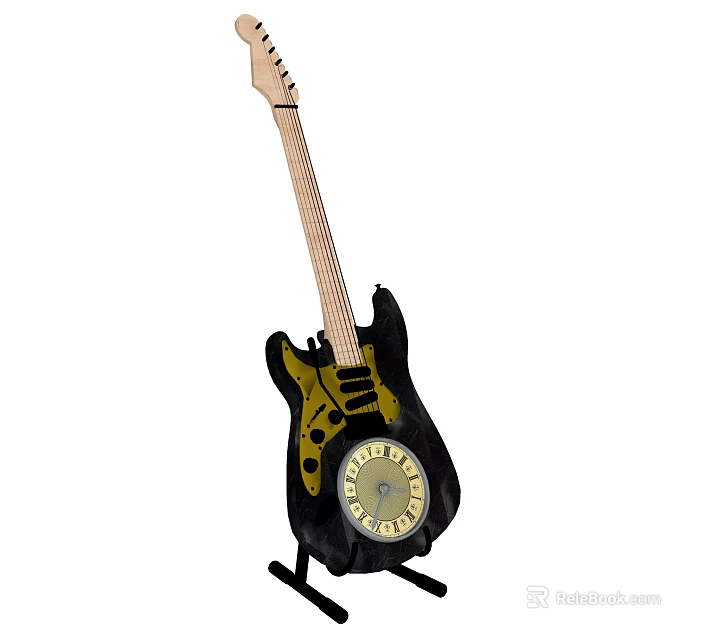 Creative Guitar With Art Painting Supplies For Music And Art Enthusiasts 3d model 