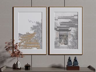 New Chinese Decorative Painting Hanging Painting 3d model