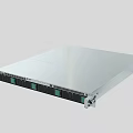 High Performance Rack Mount Server With Silver Enclosure And Front Hard Drive Bays 3d model