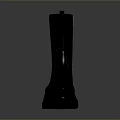 Practical Black Rubber Rain Boots With Zipper And Thick Sole For Daily Living Supplies
