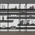 Modern Metal Storage Shelving Unit With Multi-tiered Design For Organizing Books Decorative Items And Dishes