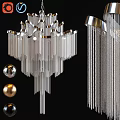 Elegant Modern Crystal Chandelier with Hanging Tassels and Metallic Spheres