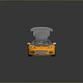 Yellow Sports Car With Scissor Doors Modern Design And Black Stripes