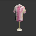 Casual Stylish Short Sleeve Shirt With Pink And Yellow Gradient Pattern