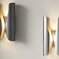 Modern Curved Wall Lamps in Gray and Silver Illuminated Design for Home Decor